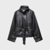 Gabardina de cuello alto con efecto piel Gabardina de cuello alto con efecto piel