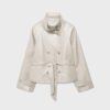 Gabardina de cuello alto con efecto piel Gabardina de cuello alto con efecto piel