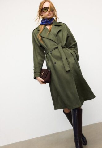 Gabardina larga de imitación de gamuza Gabardina larga de imitación de gamuza