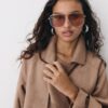 Gabardina larga de imitación de gamuza Gabardina larga de imitación de gamuza
