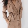 Gabardina larga de imitación de gamuza Gabardina larga de imitación de gamuza