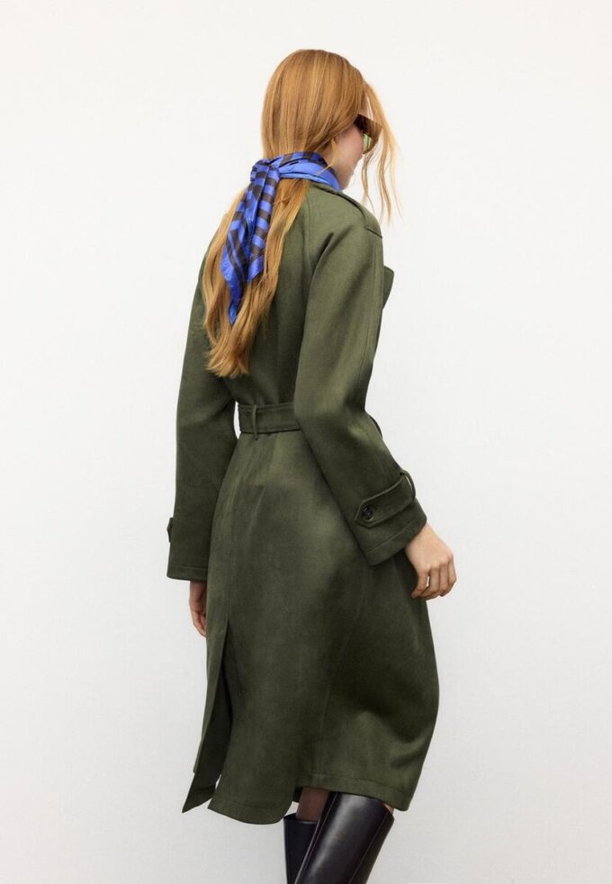 Gabardina larga de imitación de gamuza Gabardina larga de imitación de gamuza