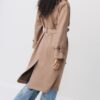 Gabardina larga de imitación de gamuza Gabardina larga de imitación de gamuza