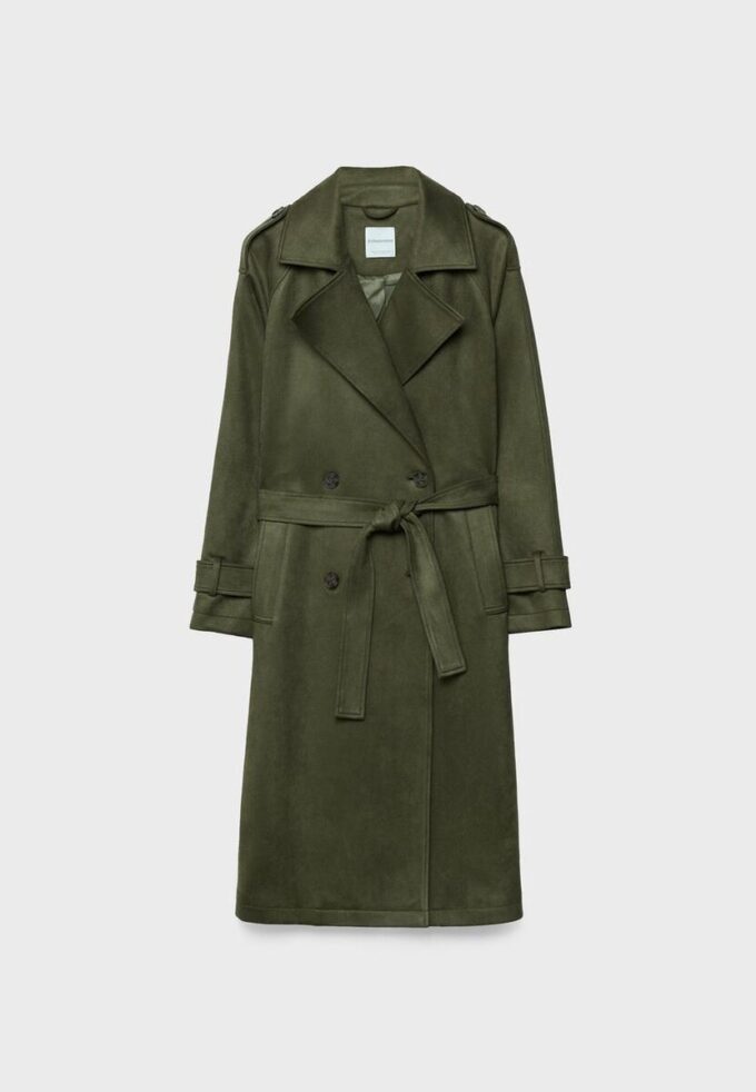 Gabardina larga de imitación de gamuza Gabardina larga de imitación de gamuza