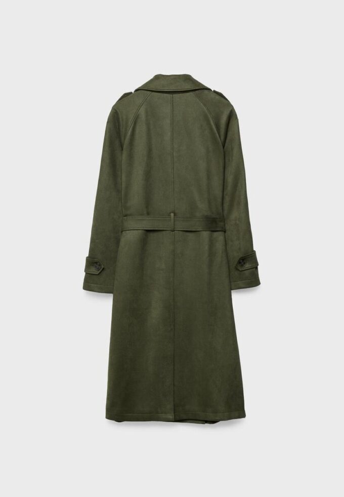 Gabardina larga de imitación de gamuza Gabardina larga de imitación de gamuza