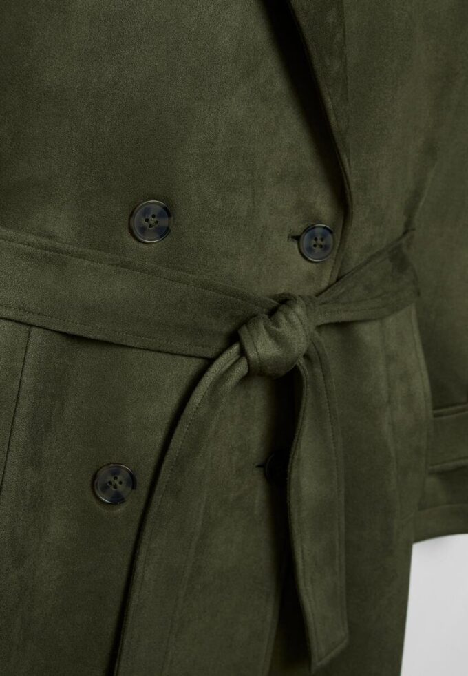Gabardina larga de imitación de gamuza Gabardina larga de imitación de gamuza