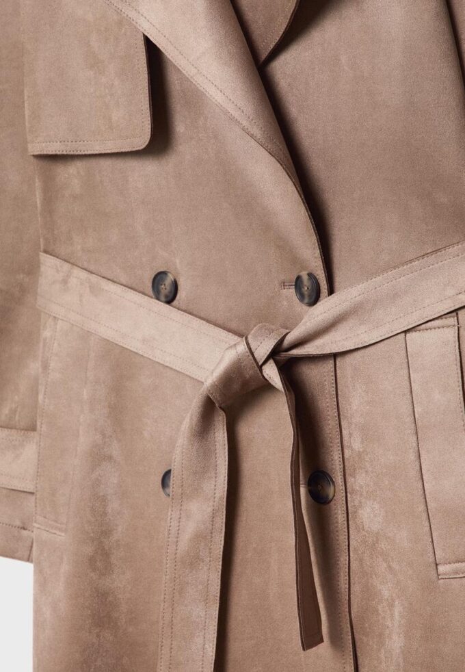 Gabardina larga de imitación de gamuza Gabardina larga de imitación de gamuza