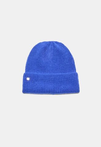 Gorro de punto acanalado con placa