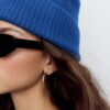 Gorro de punto acanalado con placa