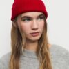 Gorro de punto acanalado con placa