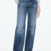 Jeans de cintura baja y pierna recta con presillas Jeans de cintura baja y pierna recta con presillas