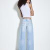 Jeans de cintura baja y pierna recta con presillas Jeans de cintura baja y pierna recta con presillas