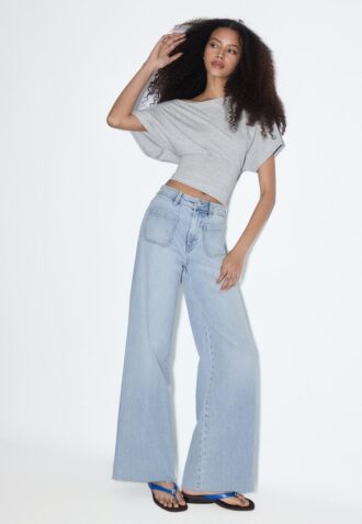 Jeans de pierna recta con bolsillos