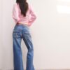 Jeans de pierna recta con doble botón metálico Jeans de pierna recta con doble botón metálico