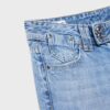 Jeans de talle bajo y pierna Wide Leg con botón de joya Jeans de talle bajo y pierna Wide Leg con botón de joya