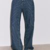 Jeans holgados a rayas de cintura media Jeans holgados a rayas de cintura media