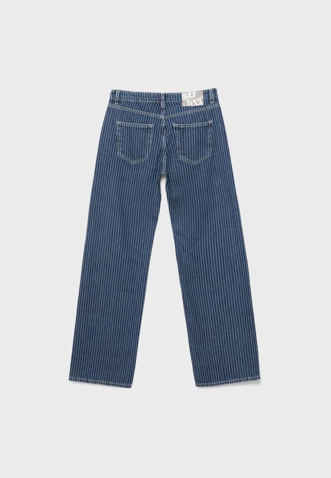 Jeans holgados a rayas de cintura media Jeans holgados a rayas de cintura media