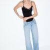Jeans holgados Wide Leg con tachuelas Jeans holgados Wide Leg con tachuelas