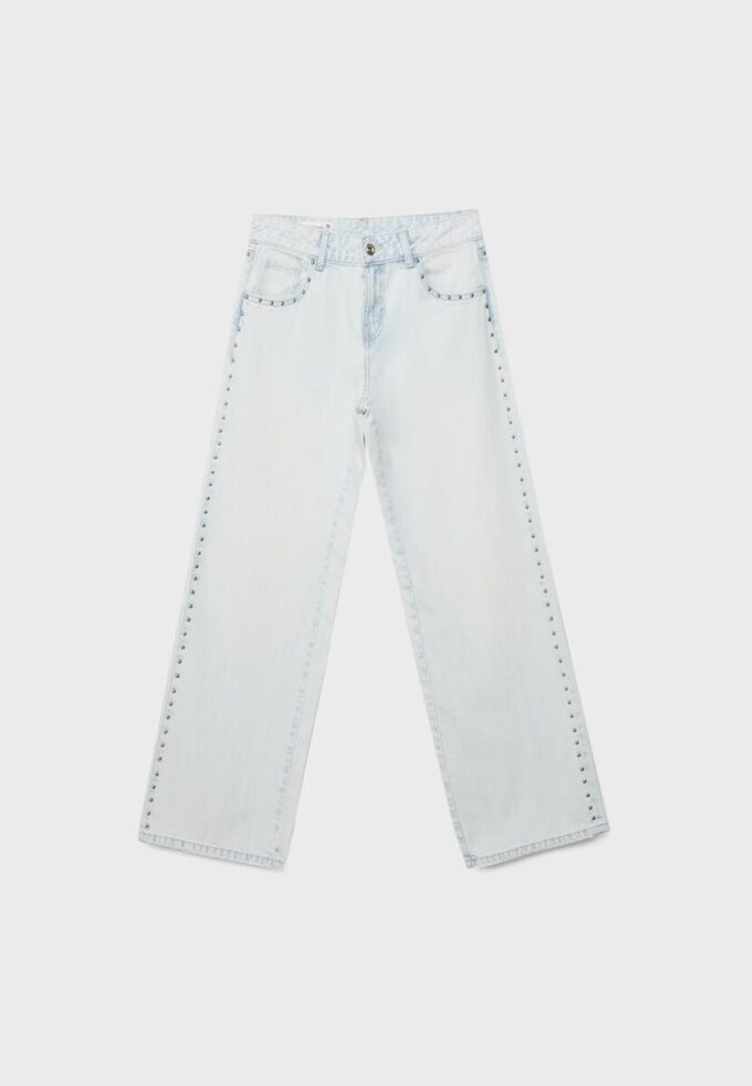 Jeans holgados Wide Leg con tachuelas Jeans holgados Wide Leg con tachuelas