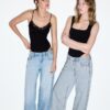 Jeans holgados Wide Leg con tachuelas Jeans holgados Wide Leg con tachuelas