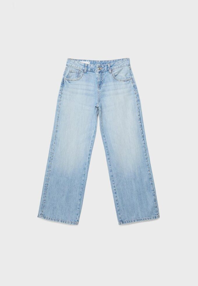 Jeans holgados Wide Leg con tachuelas Jeans holgados Wide Leg con tachuelas