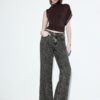 Jeans rectos Wide Leg con estampado de leopardo Jeans rectos Wide Leg con estampado de leopardo