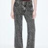Jeans rectos Wide Leg con estampado de leopardo Jeans rectos Wide Leg con estampado de leopardo