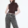Jeans rectos Wide Leg con estampado de leopardo Jeans rectos Wide Leg con estampado de leopardo