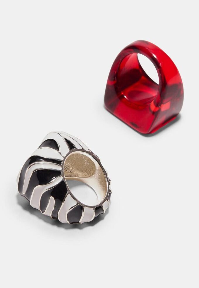 Juego de 2 anillos combinados