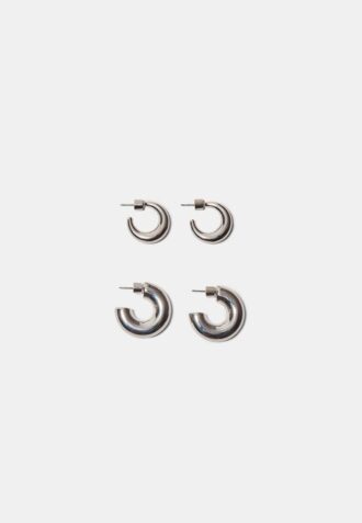 Juego de 2 aretes de aro gruesos e impermeables