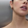 Juego de 2 aretes de aro gruesos e impermeables