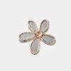 Juego de 2 broches de flores con efecto cristal