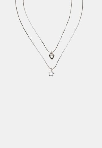 Juego de 2 collares impermeables con estrella y corazón