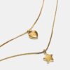Juego de 2 collares impermeables con estrella y corazón