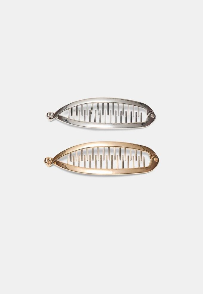 Juego de 2 pinzas de plátano de metal