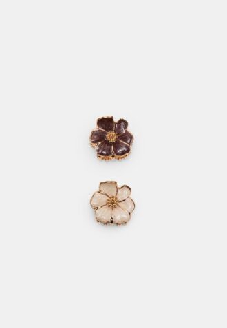 Juego de 2 pinzas para el pelo con flores esmaltadas