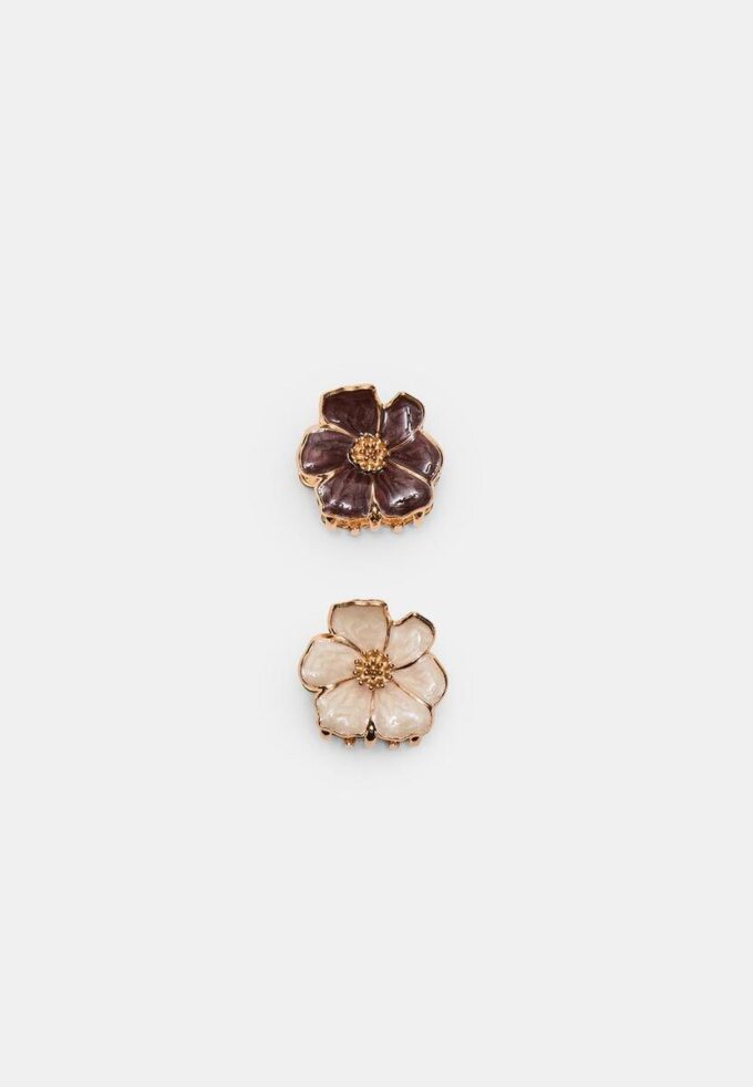 Juego de 2 pinzas para el pelo con flores esmaltadas