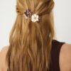 Juego de 2 pinzas para el pelo con flores esmaltadas