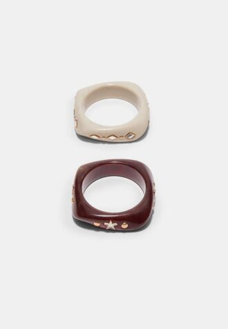 Juego de 2 pulseras con estrellas y brillantes