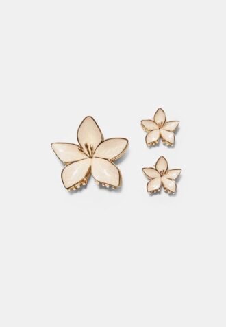 Juego de 3 broches de flores