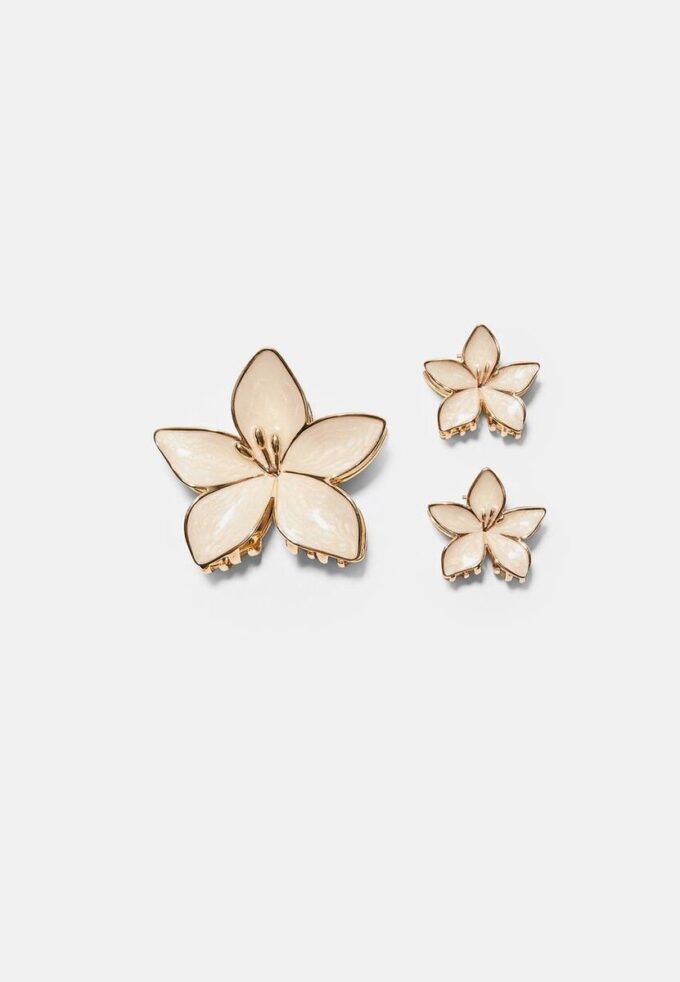 Juego de 3 broches de flores