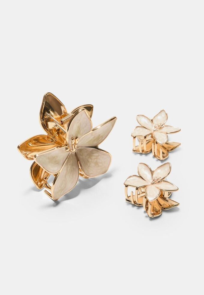 Juego de 3 broches de flores