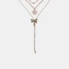 Juego de 3 collares con flores y libélulas