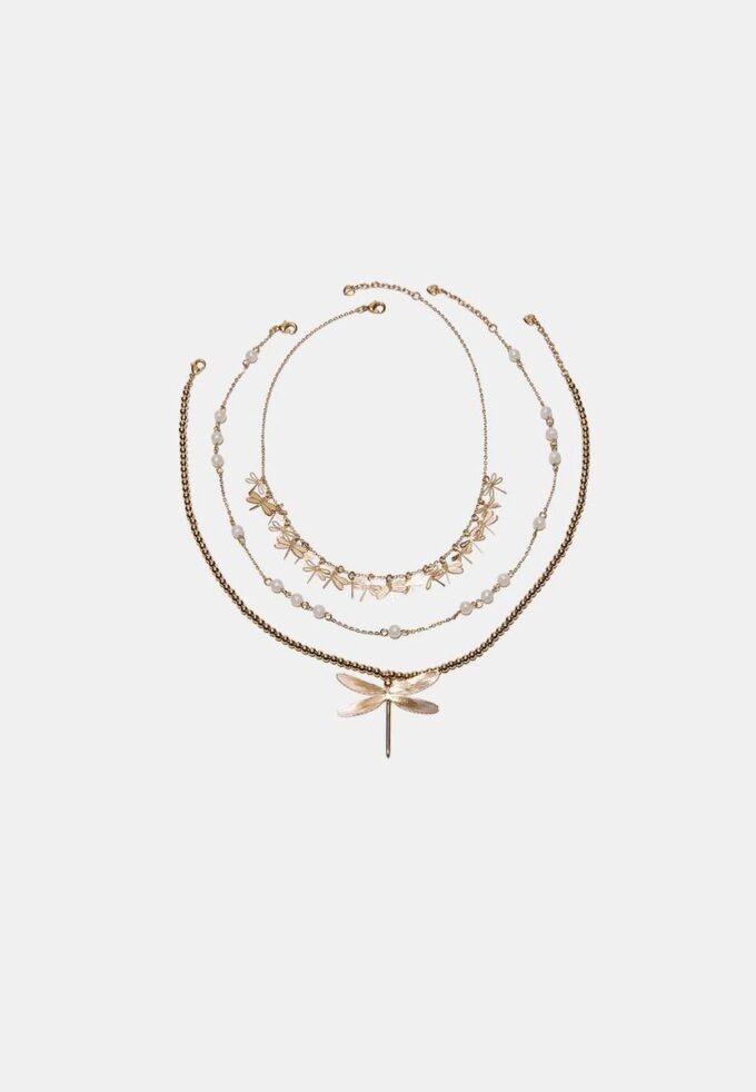 Juego de 3 collares de libélula