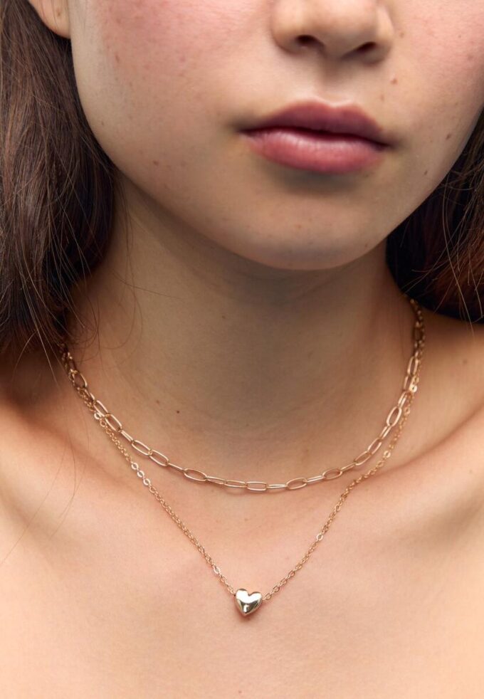 Juego de 3 collares Lariat Heart