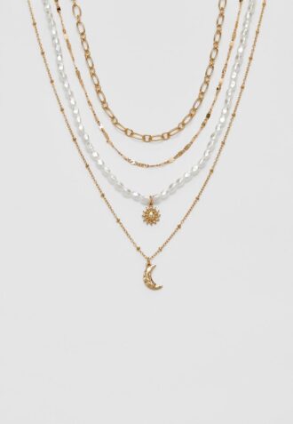Juego de 4 collares de luna y sol
