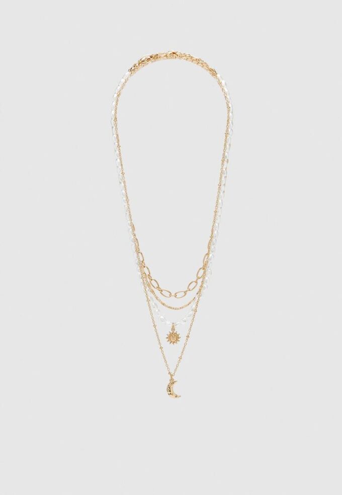 Juego de 4 collares de luna y sol