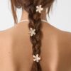 Juego de 6 mini pinzas para el pelo con forma de flor