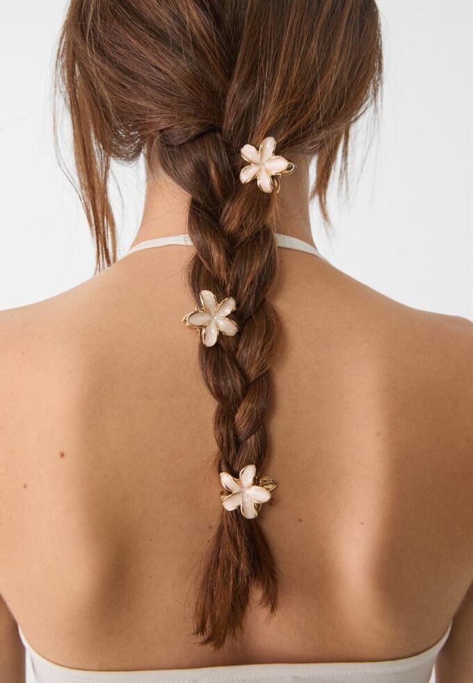 Juego de 6 mini pinzas para el pelo con forma de flor