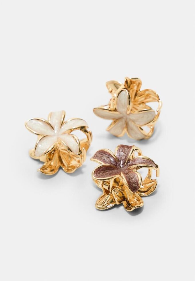 Juego de 6 mini pinzas para el pelo con forma de flor
